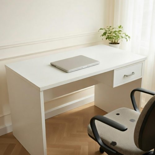 MB01 BİR ÇEKMECELİ BEYAZ BİLGİSAYAR MASASI