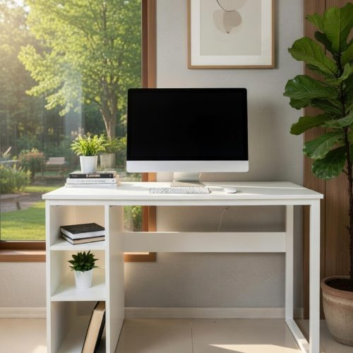 BM056 BEYAZ KULANIŞLI ÇALIŞMA MASASI