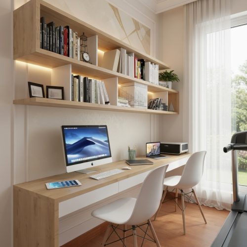 BM061 ÇALIŞMA MASASI+ASMA KİTAPLIK