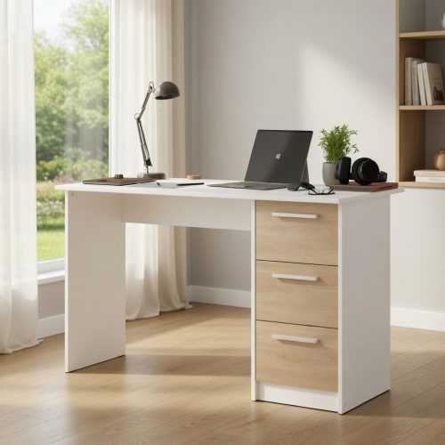 BM08 3 ÇEKMECELİ AHŞAP DESENLİ ÇALIŞMA MASASI