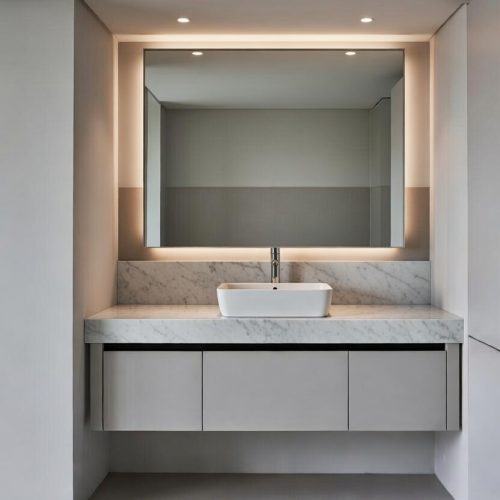 KUM BEJİ 3 KAPAKLI BANYO DOLABI