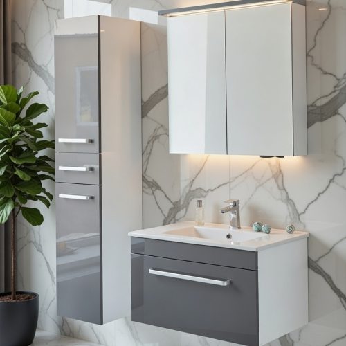 BY025 BEYAZ ANTRASİT AKRİLİK 3 LÜ SET