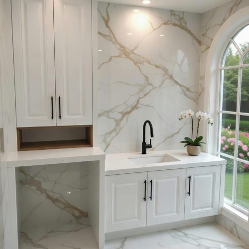 BY030 BEYAZ MEBRAN ÇAMAŞIR+BANYO DOLABI