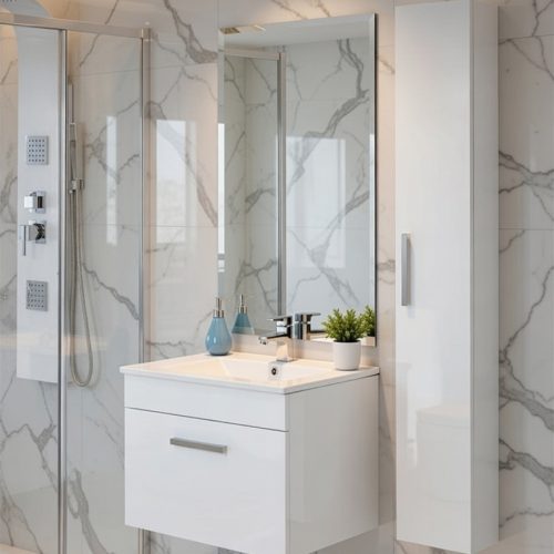 BY054 BEYAZ 2Lİ SET BANYO DOLABI+AYNA