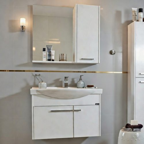 BY060 BEYAZ 3 LÜ SET BANYO DOLABI