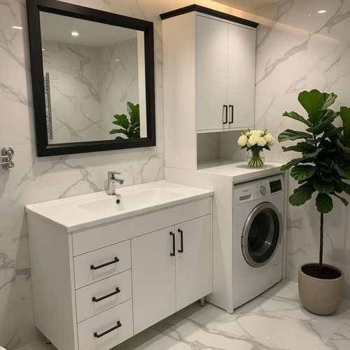 BY065 BANYO DOLABI+ ÇAMAŞIR DOLABI+AYNA