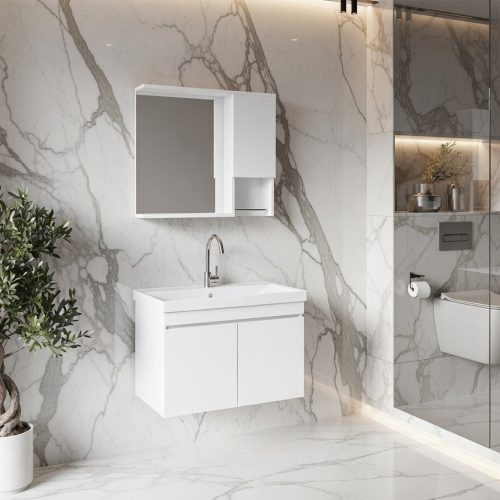 BY066 2Lİ SET BEYAZ BANYO DOLABI