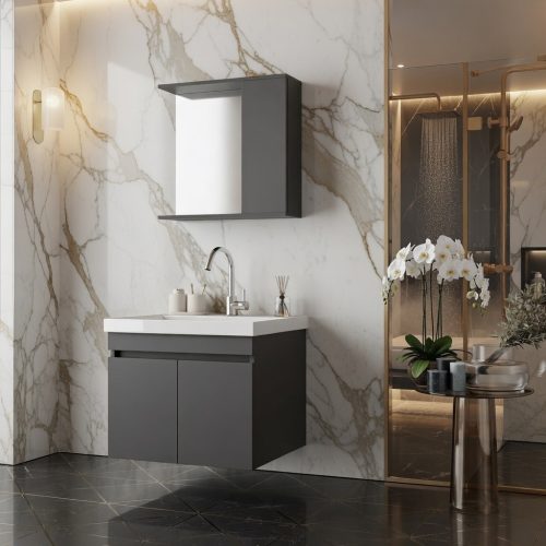 BY068 2Lİ SET ANTRESİT BANYO DOLABI