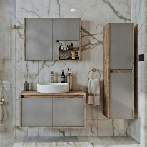 by08 banyo dolabı 3lü set