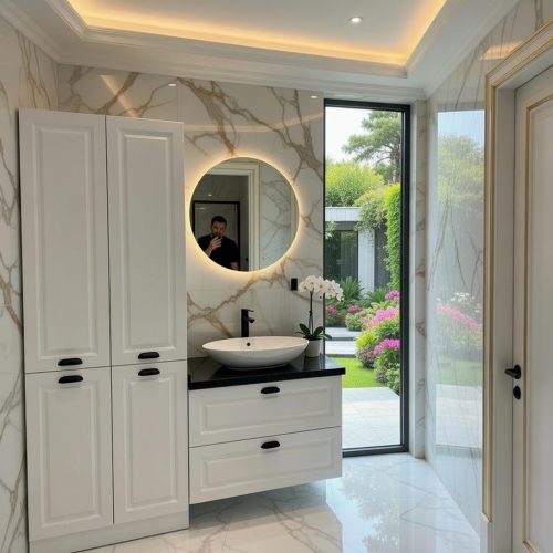 BY106 ÇAMAŞIR DOLABI+ BANYO DOLABI+IŞIKLI AYNA