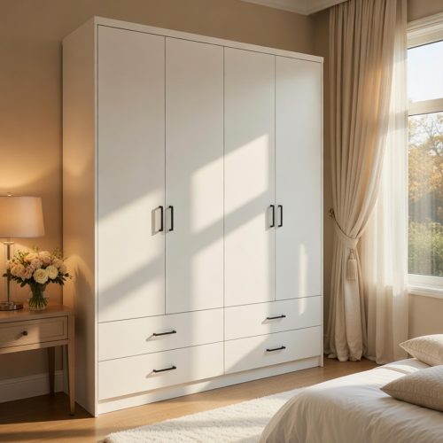 GDP053 4 KAPAKLI 4ÇEKMECELİ GARDROP