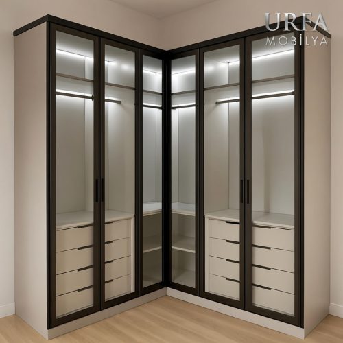 GDP06 CAMLI KAPAKLI+IŞIKLI LE GARDROP