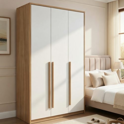 GDP0104 3 KAPILI AHŞAP DESENLİ GARDROP