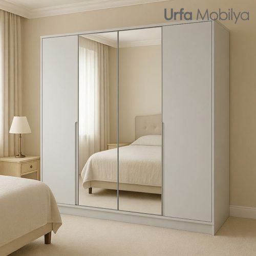 GDP0116 4 KAPAKLI ALÜMİNYUM AYNALI KAPAK GARDROP