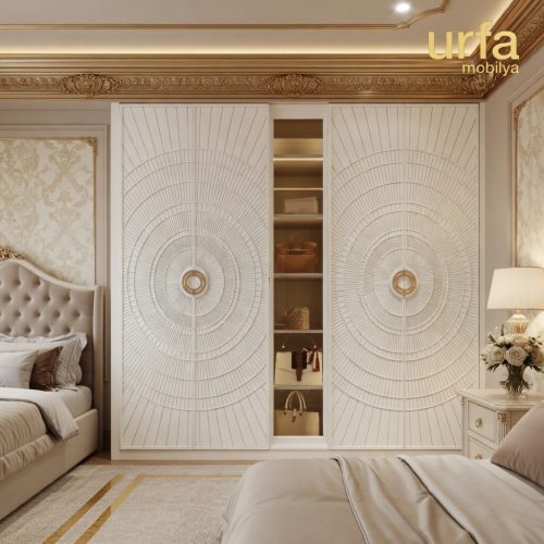 GDP0117 4 KAPAKLI BÖLMELİ RAFLI LAKE GARDROP