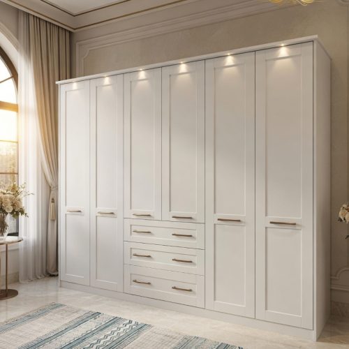 GDP0138 6 KAPAKLI 3 ÇEKMECELİ MEBRAN GARDROP