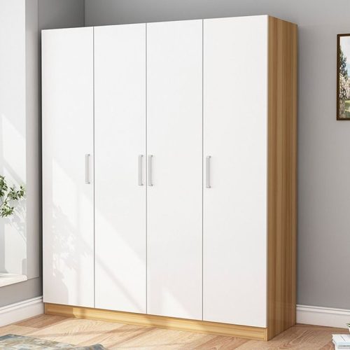 GDP02 4 KAPILI GARDROP AHŞAP BEYAZ