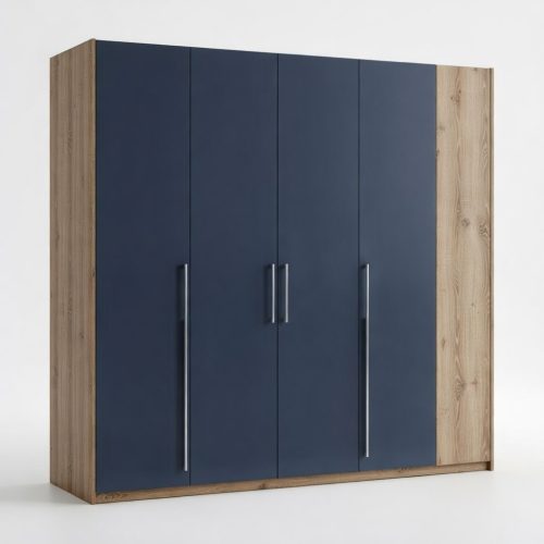 GDP029 5 KAPAKLI AHŞAP DESENLİ ANTRESİT GARDROP