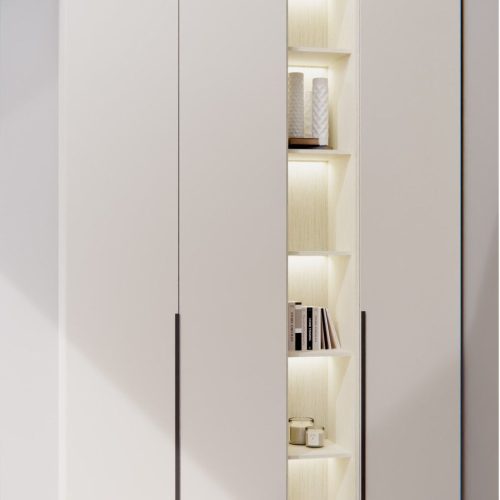 GDP036 3 KAPAKLI BÖLME RAFLI IŞIKLI DOLAP