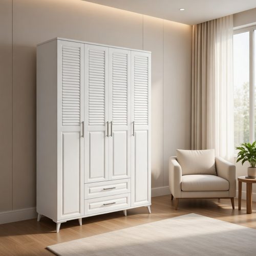 GDP041 4KAPAKLI 2ÇEKMECELİ MEBRAN GARDROP