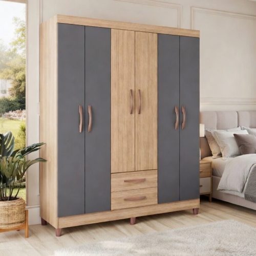 GDP067 6 KAPAKLI 2 ÇEKMECELİ GARDROP