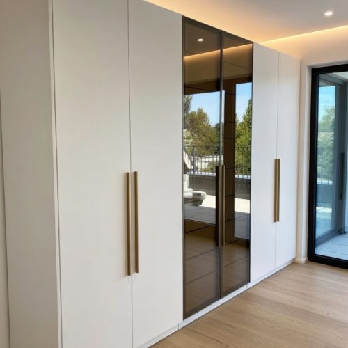 GDP080 6KAPAKLI MATBEYAZ CAMLI IŞIKLI GARDROP