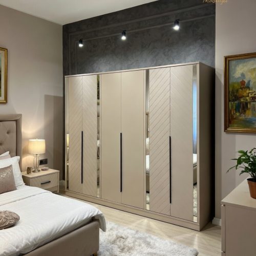 GDP083 KROM KENARLI 6 KAPAKLI MEBRAN KAPAK GARDROP